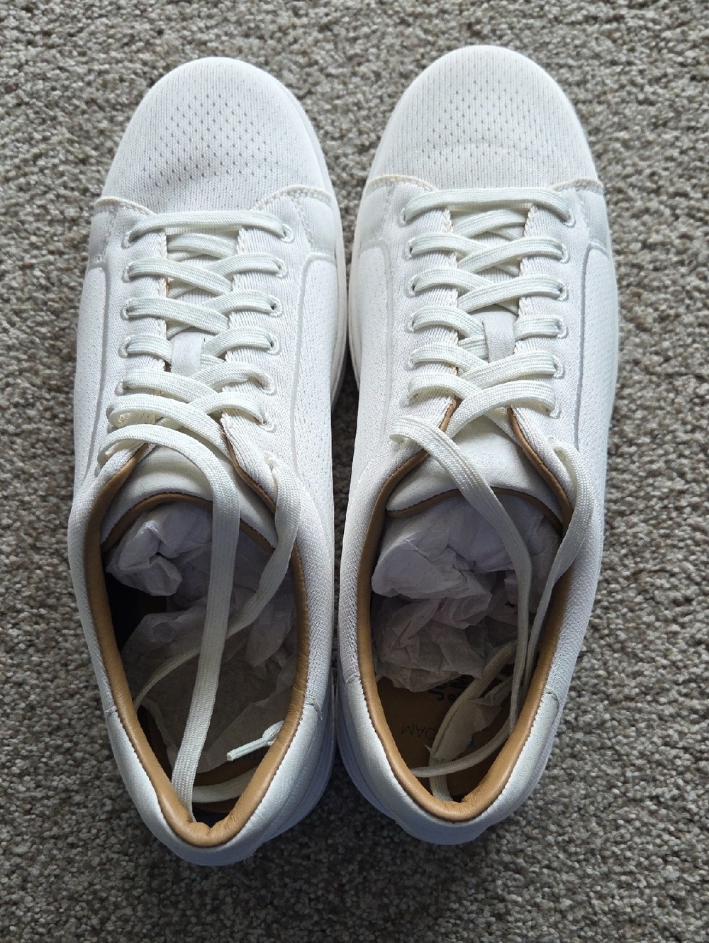 Johnston & Murphy Off-White Canvas Sneakers